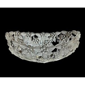 Vintage Mikasa Walther Glass Germany Carmen Satiniert Crystal 10-1/2" Oval Bowl